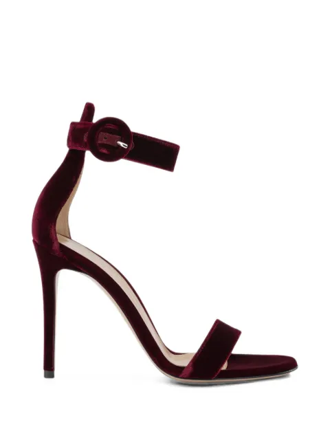 Gianvito Rossi Portofino velvet sandals Red G6109615RICVEL