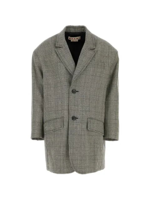 Marni check-pattern oversized blazer Grey CPMA0292U0UTWA59