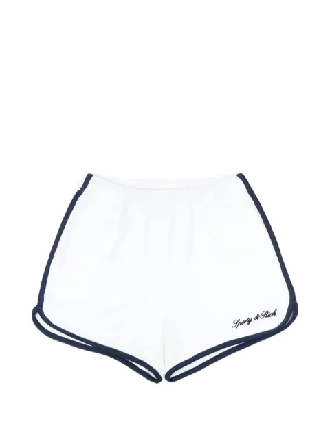 Sporty & Rich logo-embroidered terry shorts White SH01375326WH50
