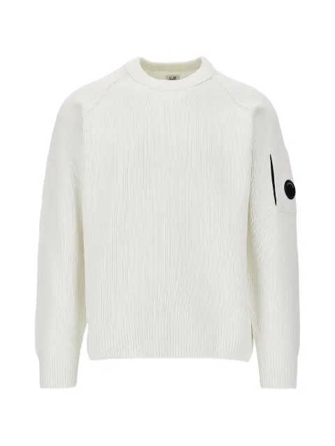 C.P. Company Lens-detail ribbed-knit sweater Neutrals 21CMKN196A005558G103