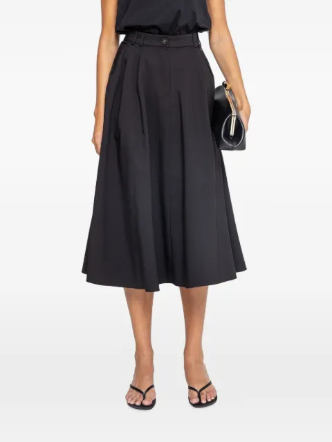 NISSA high-waisted cotton midi skirt Black F16977