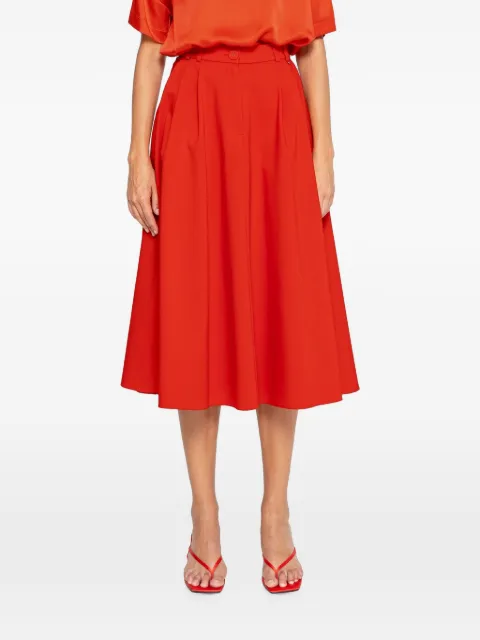 NISSA high-waisted cotton midi skirt Red F16977