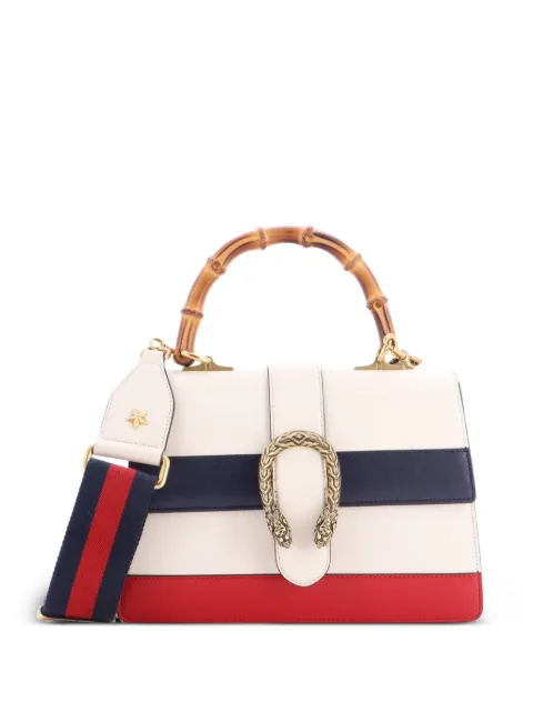 Gucci Pre-Owned Dionysus Bamboo Top Handle Bag Colorblock Leather Medium satchel Blue Q2C8H1JQ02L9HSHD