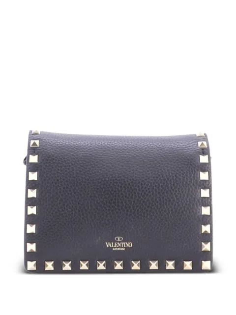 Valentino Garavani Pre-Owned Rockstud Pouch Leather Mini crossbody bag Black OOA0TJ95877E8DV6