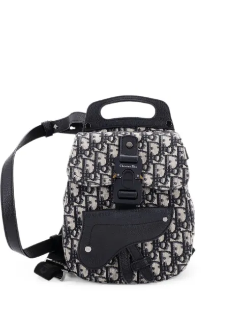 Christian Dior Pre-Owned Saddle Oblique Canvas Mini backpack Blue HBESIUJ2L4CIQBZT
