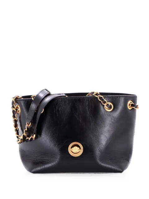Versace Pre-Owned Medusa Icon Chain Tote Leather Mini bucket bag Black GB4TKXNCW9GNQ234