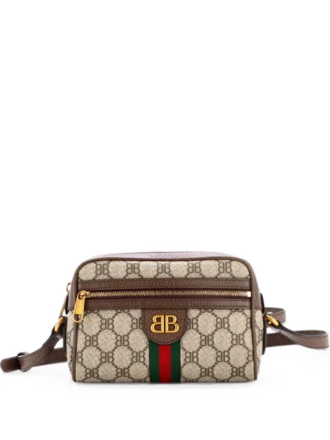 Balenciaga Pre-Owned x Gucci The Hacker Project Camera Bag BB Coated Canvas Mini crossbody bag Brown B2UUU140ZXP9N3AE