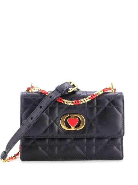Christian Dior Pre-Owned DiorAmour Miss Caro Flap Bag Cannage Quilt Calfskin Mini crossbody bag Black WYAW6VCNAJ82XR34