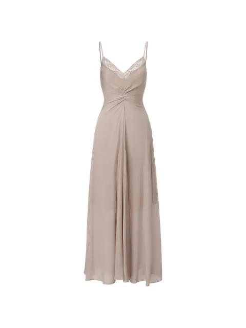 ELYWOOD lace-trim gathered-waist flared maxi dress Pink 2FS029WL