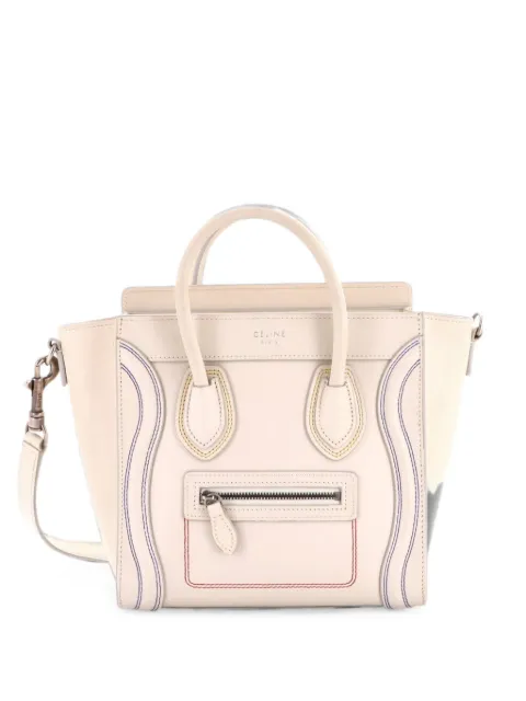 Celine Pre-Owned Luggage Bag Smooth Leather Nano crossbody bag White R8Y2LLKMGWQEWXUP