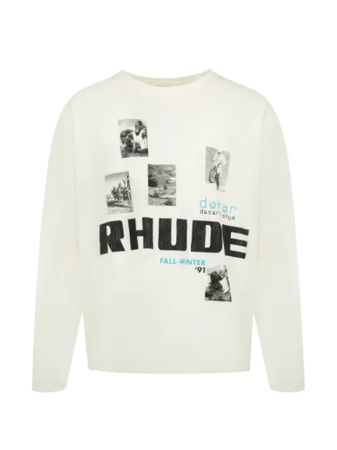 RHUDE Winter 91 Rallye long-sleeve T-shirt White RHPF26TT19012