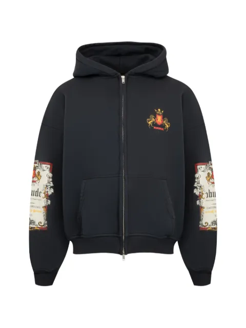 RHUDE Reserve logo-print zip-up hoodie Black RHPF26H019012