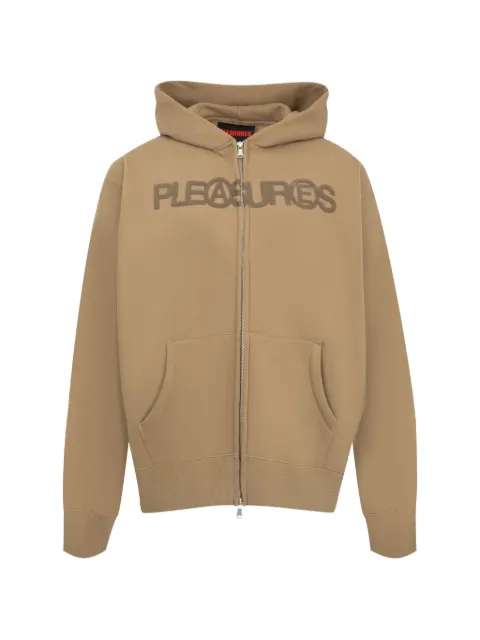 Pleasures Zine logo-print hoodie Neutrals P26SU027