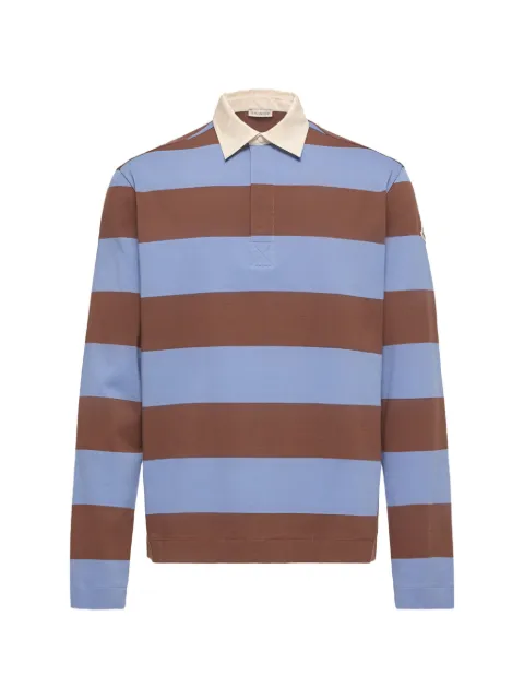 Moncler striped long-sleeve polo shirt Blue 0918B0000189BHR