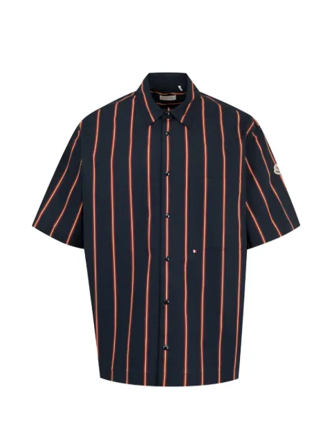 Moncler striped cotton short-sleeve shirt Blue L20912F00025599R1