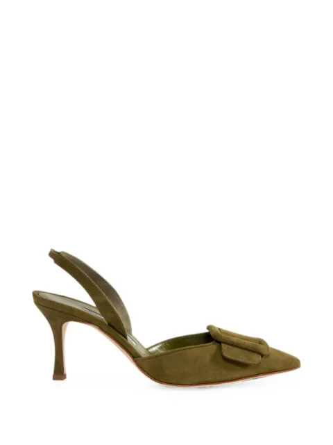 Manolo Blahnik Maysli buckle-detail mules Green 2190182