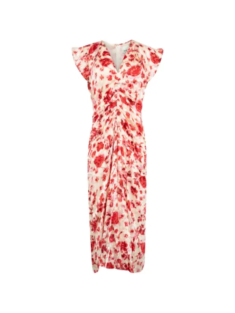 ISABEL MARANT floral-print ruched dress Neutrals 26AR00229FFD3J14I