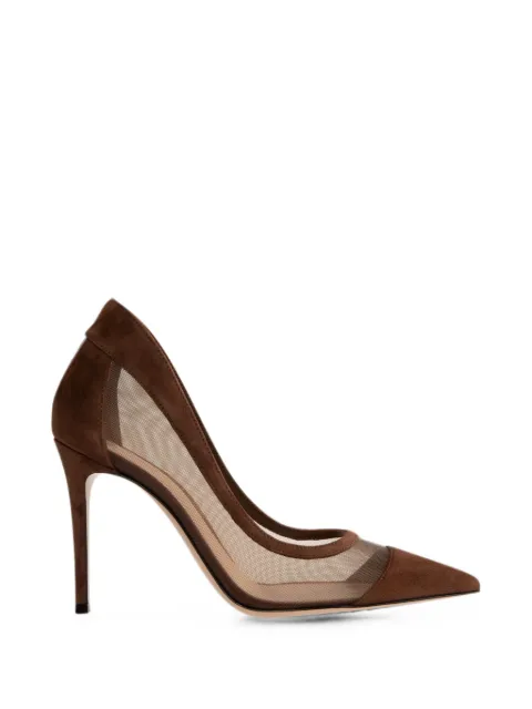 Gianvito Rossi suede mesh pumps Brown G2237195RICXAR