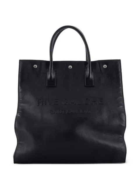 Saint Laurent Pre-Owned Rive Gauche Shopper Leather Tall tote bag Black 20QAEO1IOHZ63D8A