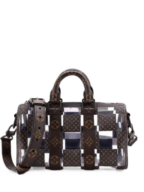 Louis Vuitton Pre-Owned Keepall Bandouliere Bag Monogram Chess Coated Canvas and PVC 25 handbag Brown 0TYXBF85VF8PQ0H3