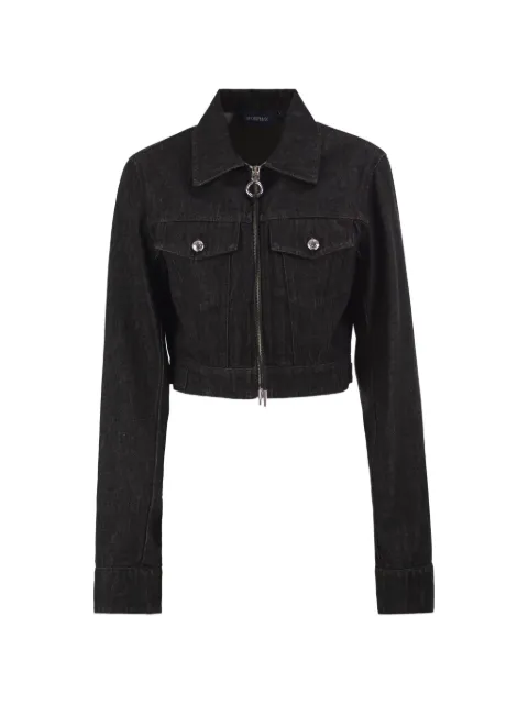Sportmax cropped zip-up denim jacket Black 2622046025600001
