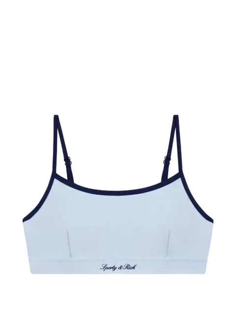 Sporty & Rich logo-print athletic bra Blue TO10175326BL143