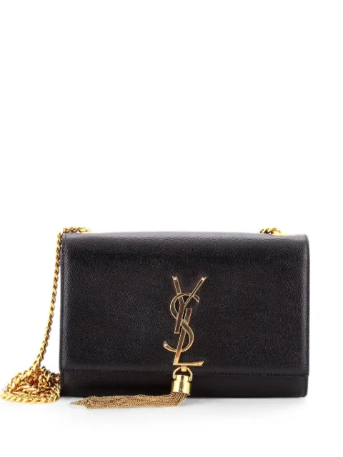 Saint Laurent Pre-Owned Classic Monogram Tassel Grainy Leather Small crossbody bag Black EAN81P8HUV42ZS8V