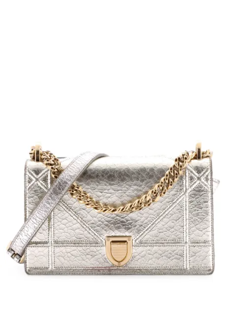 Christian Dior Pre-Owned Diorama Flap Bag Crackled Deerskin Small shoulder bag Metallic D1OUZKU2AI0NAK5C