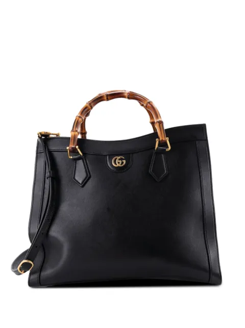 Gucci Pre-Owned Diana NM Bamboo Handle Leather Medium tote bag Black YUQ3W4MKQ198W7JQ