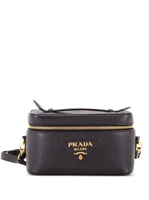 Prada Pre-Owned Convertible Top Handle Vanity Vitello Daino Mini shoulder bag Black T294RAUBRQ8E1N95
