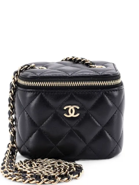 CHANEL Pre-Owned Classic Vanity Case with Chain Quilted Lambskin Mini crossbody bag Black QHDO3M4CZNACJVCL