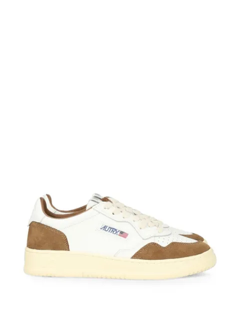 Autry Medalist low sneakers in white leather and tobacco suede White AULM