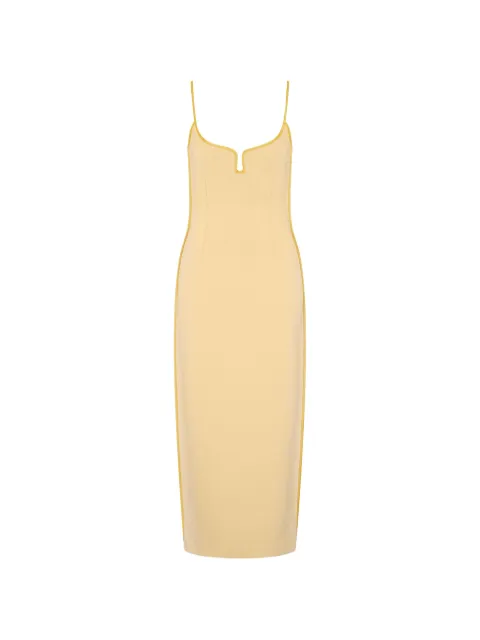 Paris Georgia Marlo contrast-trim midi dress Yellow MRLD001DYL