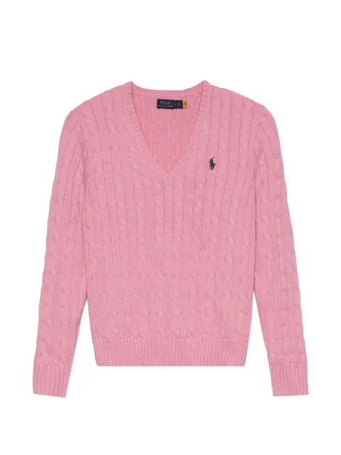 Polo Ralph Lauren cable-knit V-neck sweater Pink 211570011090