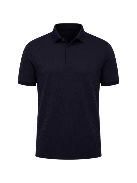 Emporio Armani diamond-textured polo shirt Blue EM007039AF10762