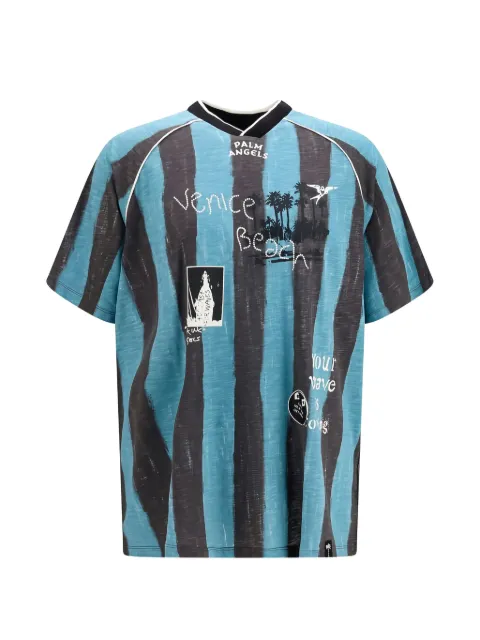 Palm Angels Soccer Cali T-shirt Blue PAMAA09F26JR011045