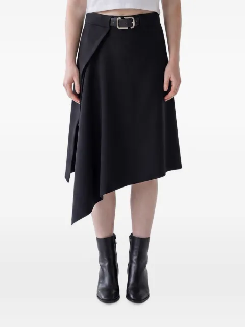 The Attico belted asymmetric skirt Black 261WCS00313065AA