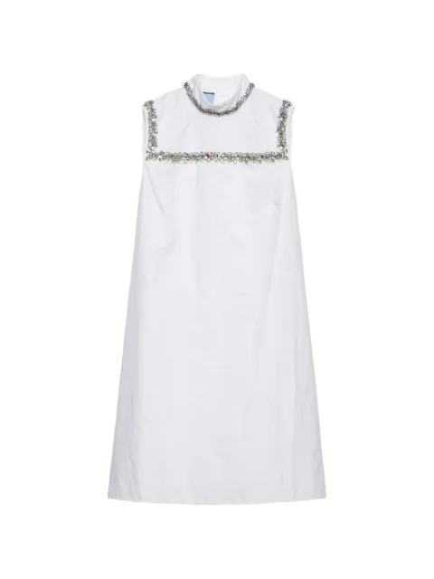 Prada embroidered old reps fabric mini dress White P3T38RSOOO198J