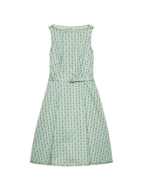 Prada floral-print duchess dress Green P3S88HSOOO1EIA