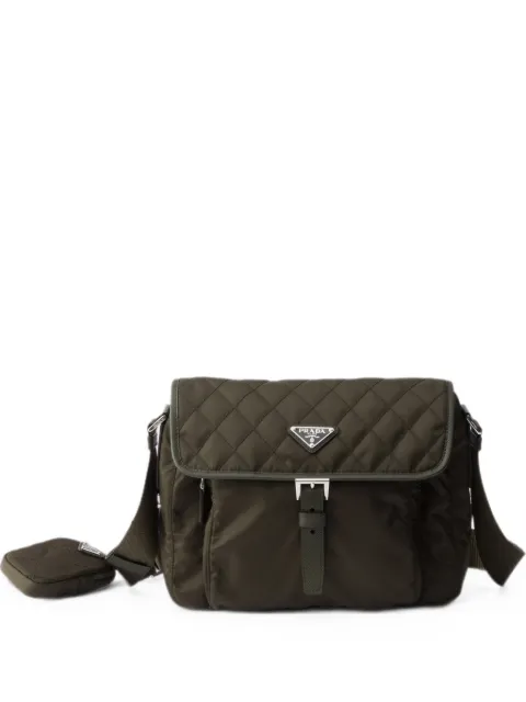 Prada medium quilted Re-Nylon shoulder bag with Saffiano leather trim Green 1BD994VD1N2ZSI