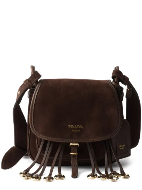 Prada Corsaire suede mini shoulder bag Brown 1BD412VOOU2C4S