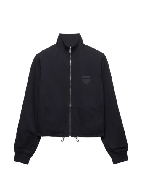 Prada reversible jersey zipper jacket with hood Black 138651SOOO17XE