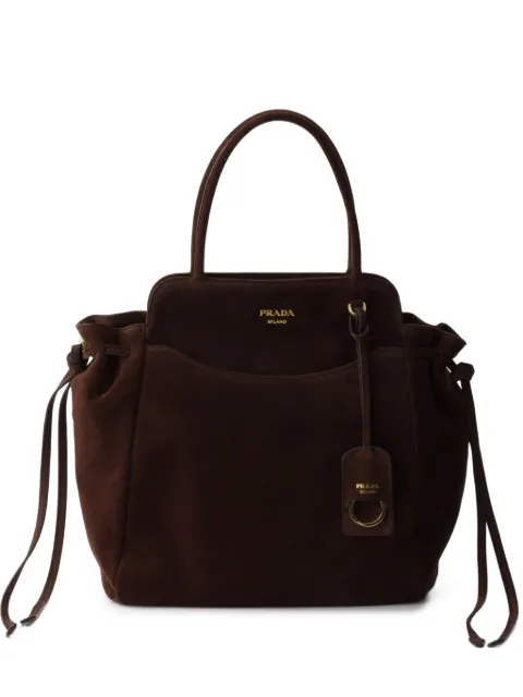 Prada Carry medium suede bag Brown 1BG641VMOY2C4S