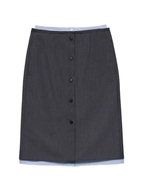 Prada light mohair and chambray skirt Grey P169ISOOO6106