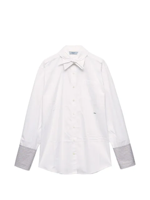 Prada scarf-detail long-sleeve shirt White P470JRSOOO6283