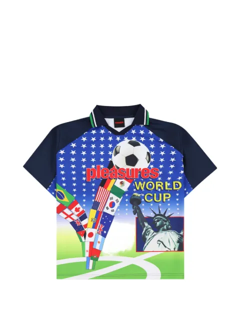 Pleasures Flags graphic-print short-sleeve shirt Blue P26SUWC002