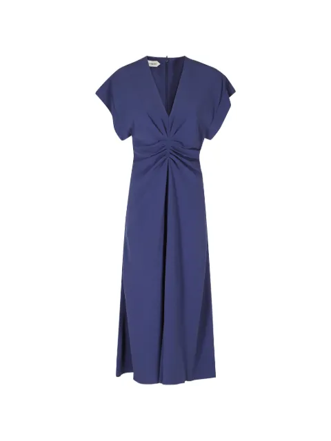 Alberta Ferretti gathered V-neck midi dress Blue A04066627