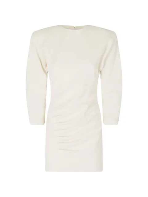 THE ANDAMANE ruched shoulder-pad mini dress Neutrals T200112ATNP263099