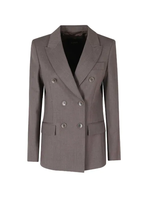 Seventy double-breasted peak-lapels blazer Brown GI073610180003