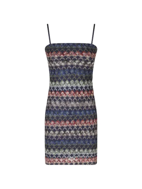 Missoni chevron-knit spaghetti-strap mini dress Blue DS26WG2GBR015P
